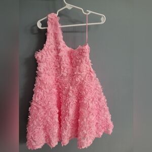Pink Floral Textured Dress Girls Size 10